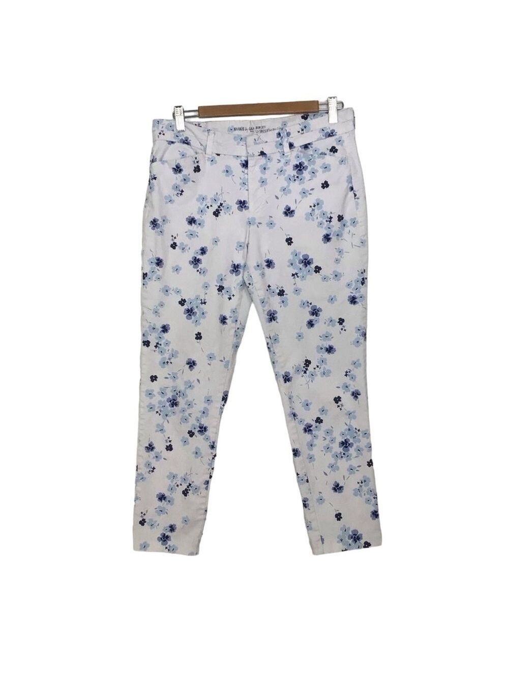 GAP Khakis crop ankle pants slim city white and blue liberty floral chino Pixi 8